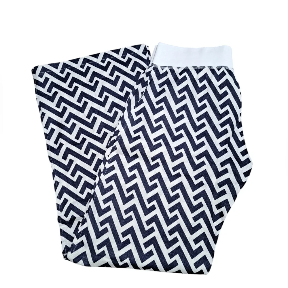 Women's Blue & White Linen Beach Pants Wide-leg Tie Waist Sizes S,M,L - Picture 6 of 7